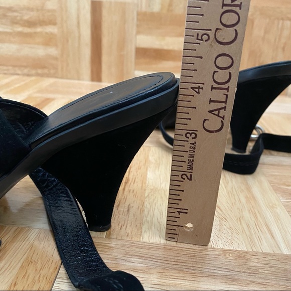 TOD’S Black Suede Leather Ankle Wrap Buckle Strap Heel Open Toe Sandals Size 39 - Picture 5 of 16